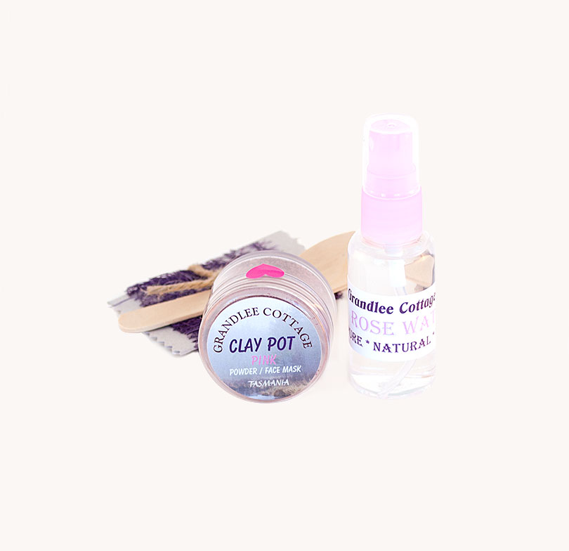 face mask pink clay and mist SET