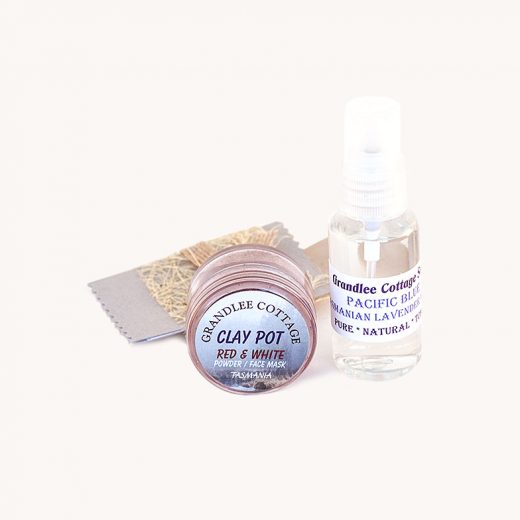 face mask red white clay and mist SET