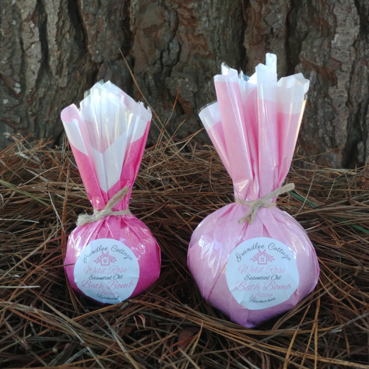 Wild Rose Fizzy Bath Bombs Natural Handmade Tasmania